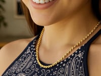 10K Yellow Gold Hollow Diamond Cut Rope Chain (4.0 mm)